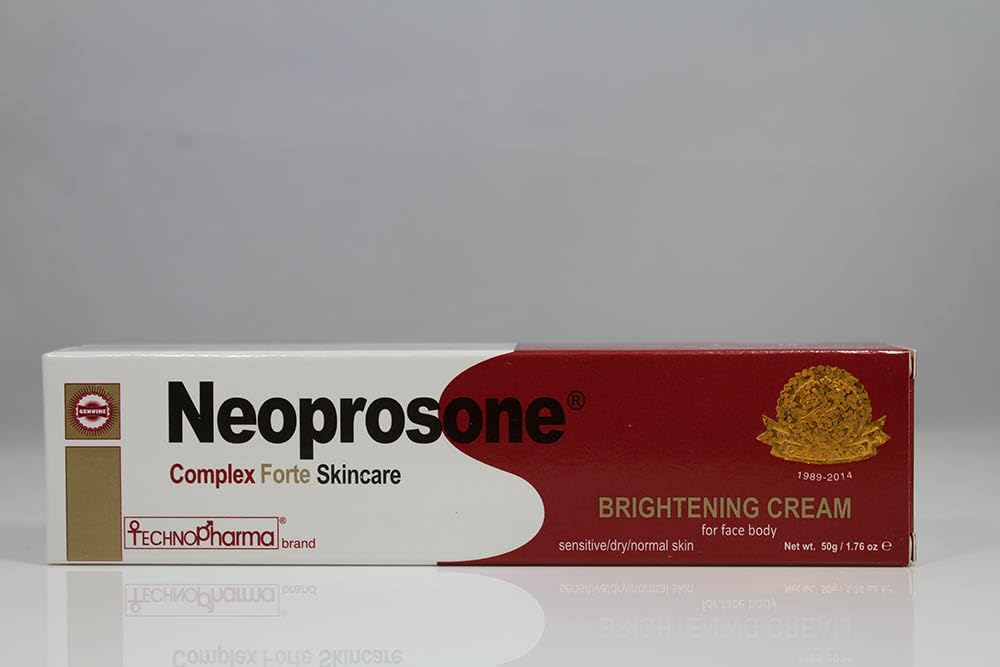 Before and after view of Neoprosone spot progress.