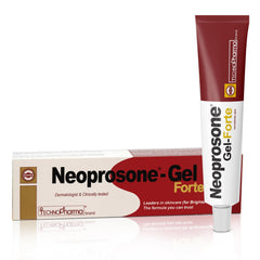 Neoprosone Skin Brightening Gel bottle close-up shows premium formula for even skin tone.