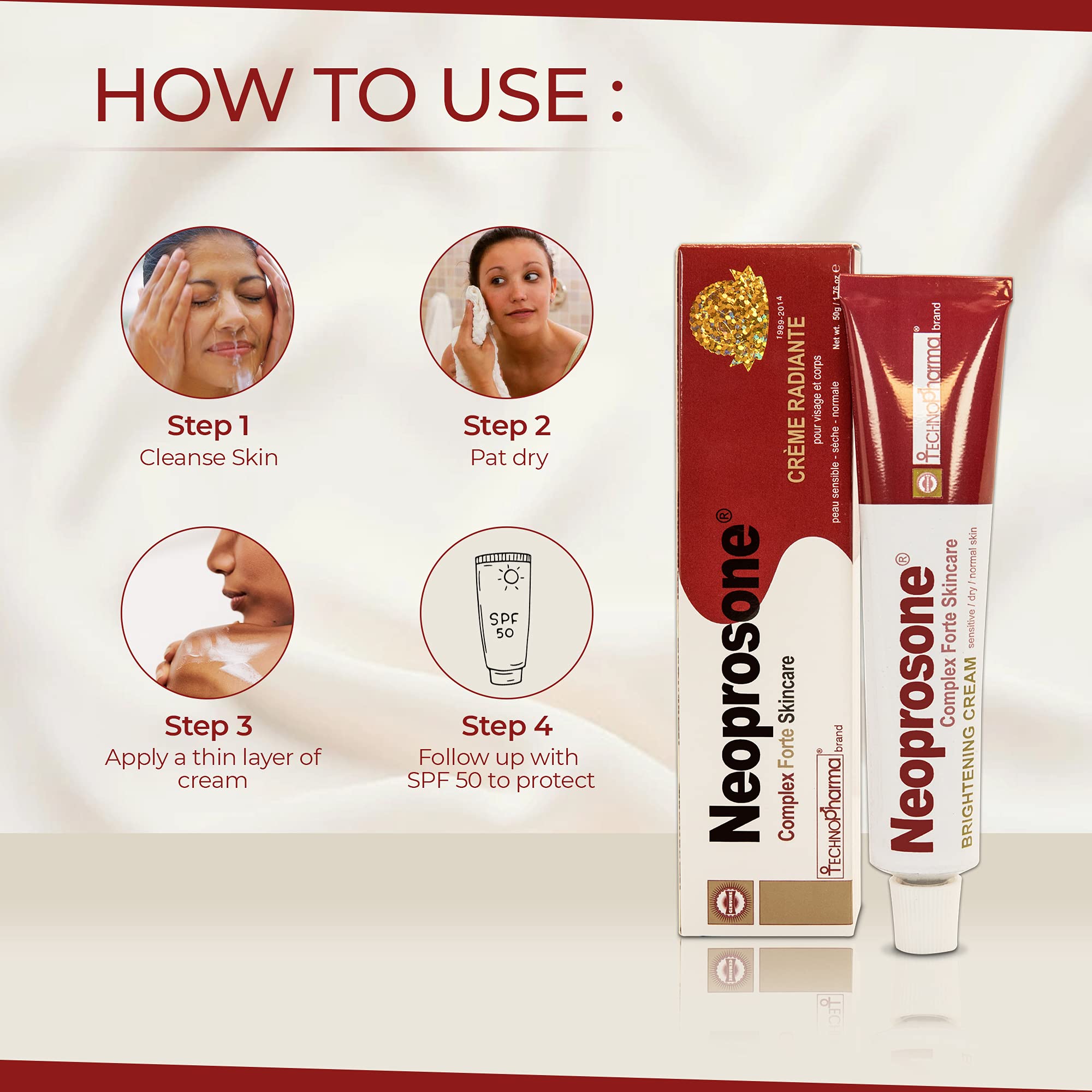 Closeup of Neoprosone cream texture ready for application.