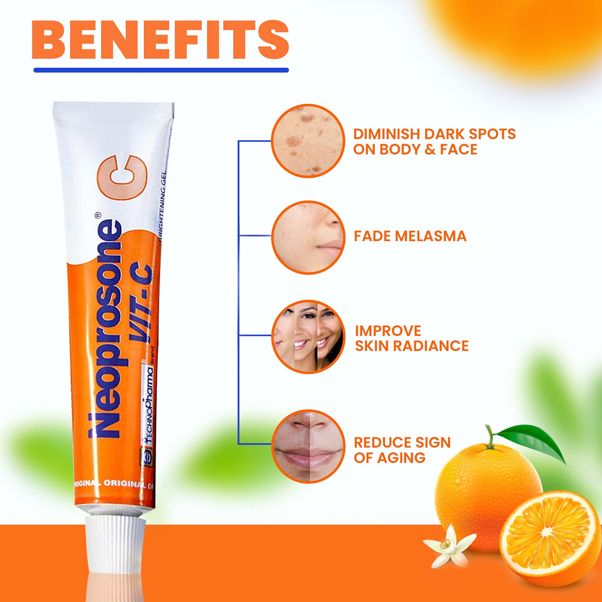 Neoprosone Gel Vitamina C para axilas, piel más suave.