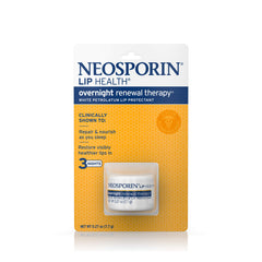 Neosporin Lip Health Overnight Renewal Therapy bottle with nourishing formula for nightly care