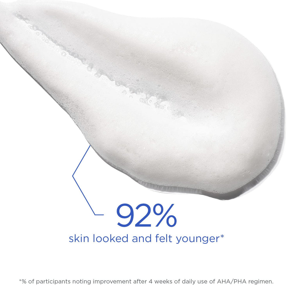 Foam lather from NEOSTRATA wash demonstrates gentle exfoliation during cleansing