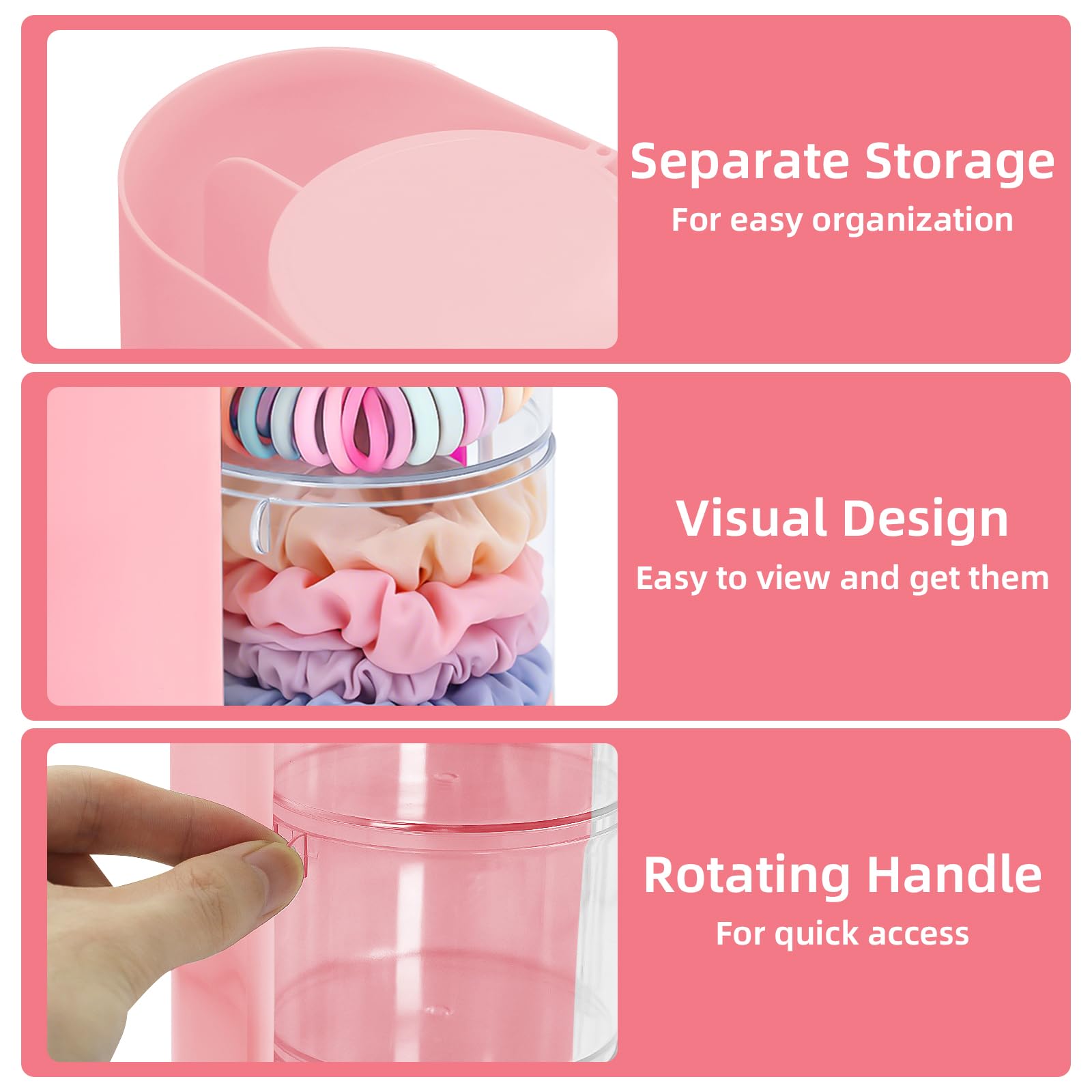 Neotidy pink three-tier organizer blends stylish storage with everyday practicality.