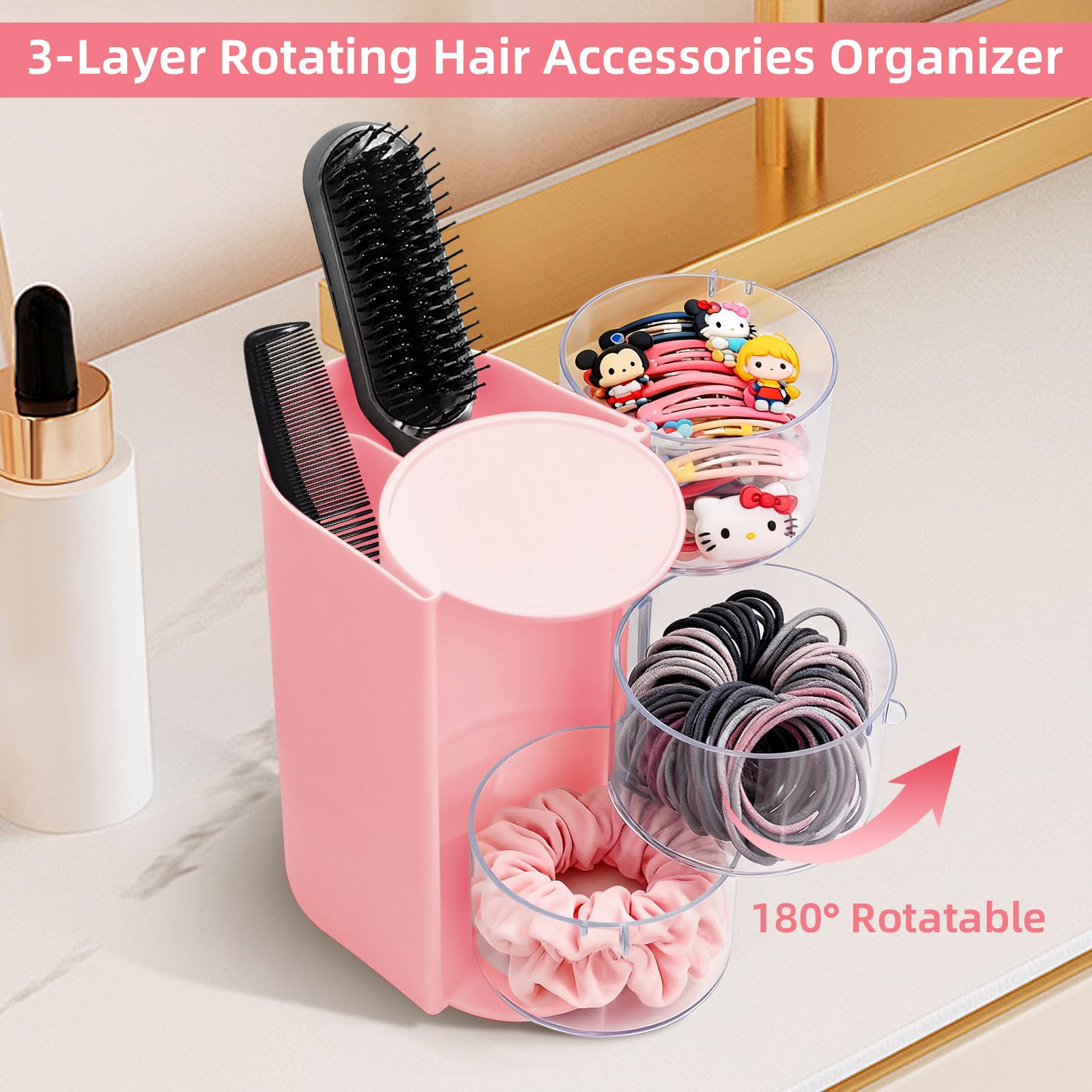 Neotidy space-saving organizer fits on desks, vanities, or dorm dressers.