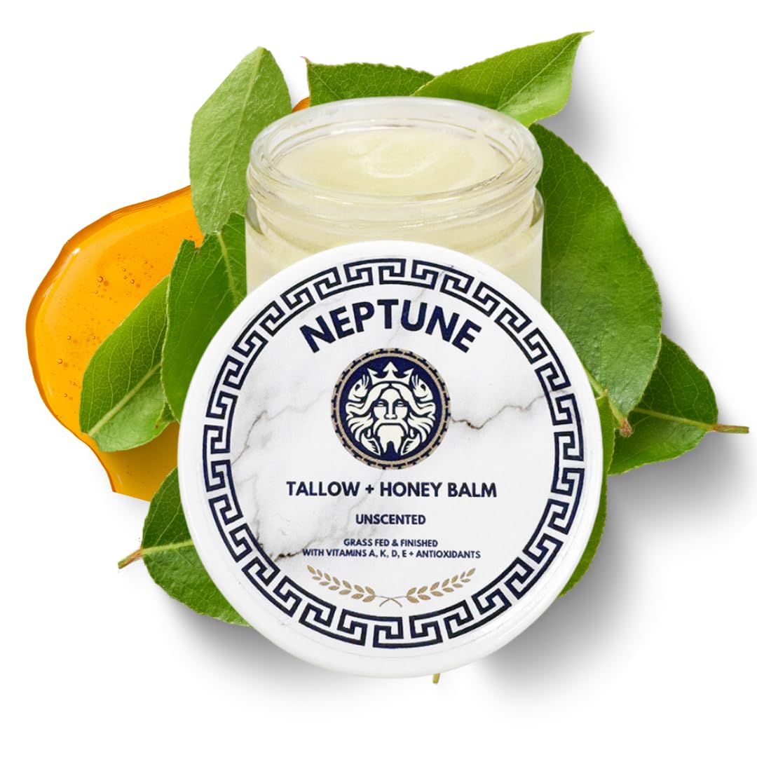 Neptune Health tallow manuka honey balm jar for radiant skin