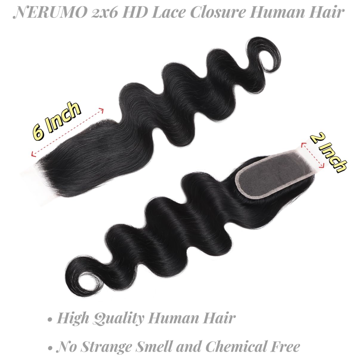 NERUMO baby hair closure with preplucked edges for authentic hairline