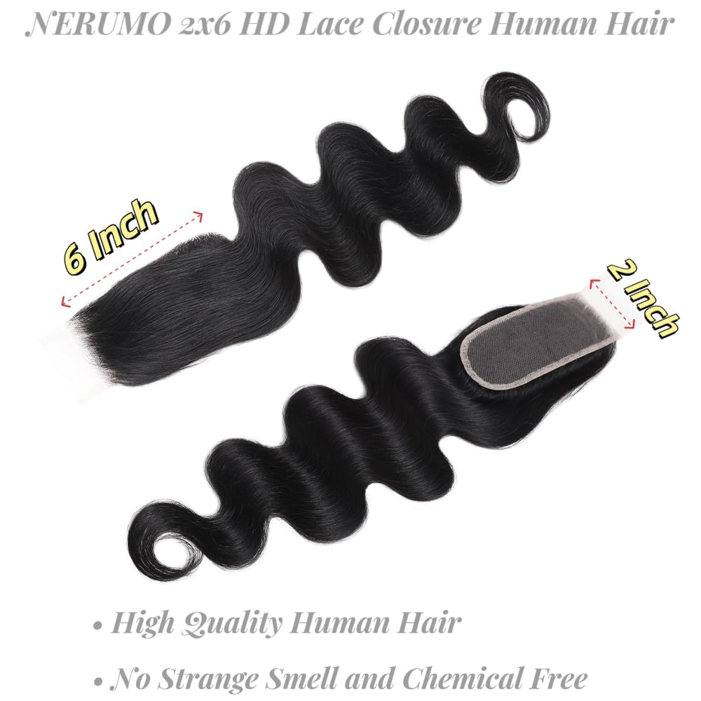 NERUMO baby hair closure with preplucked edges for authentic hairline
