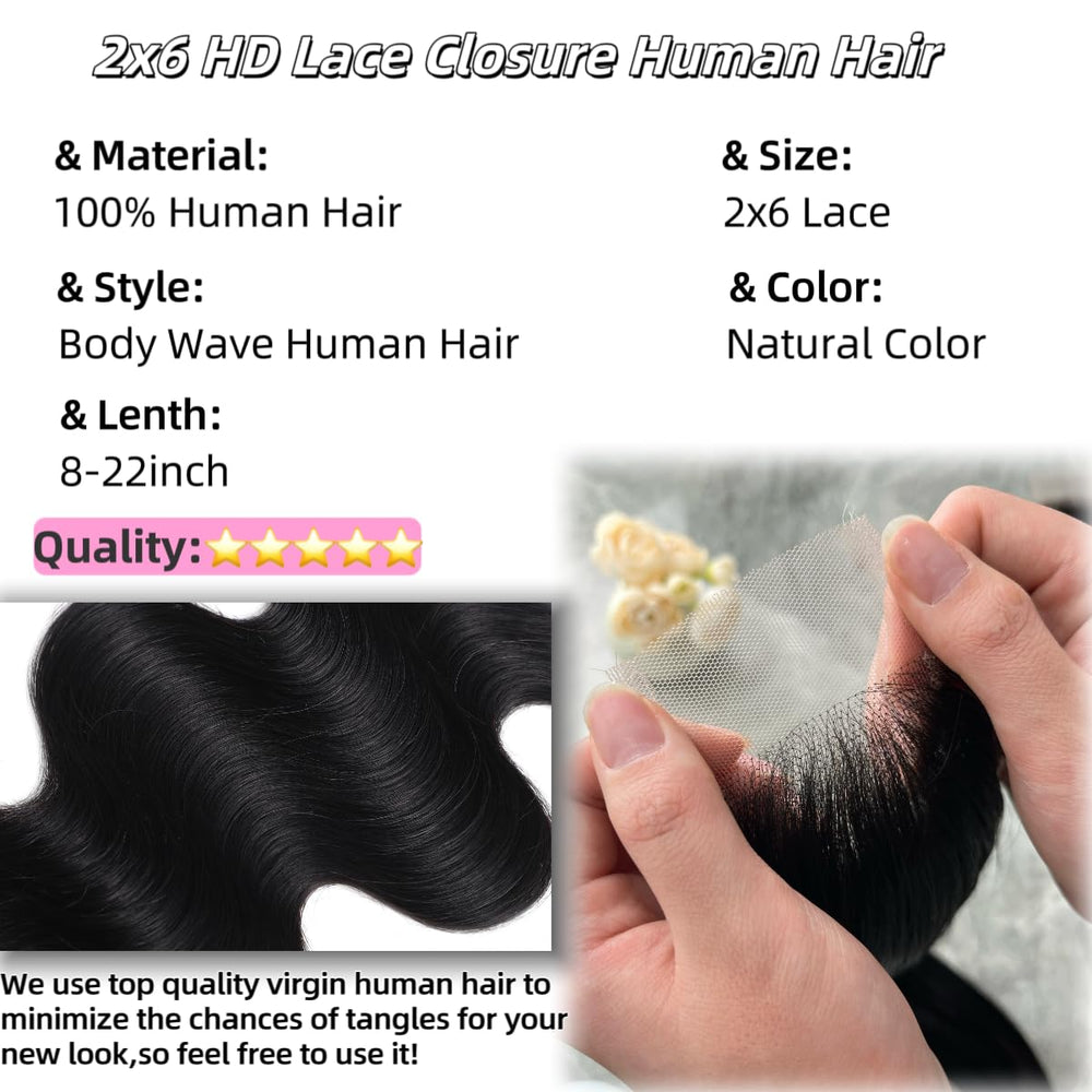 NERUMO middle-part closure suits daily wear and special occasions