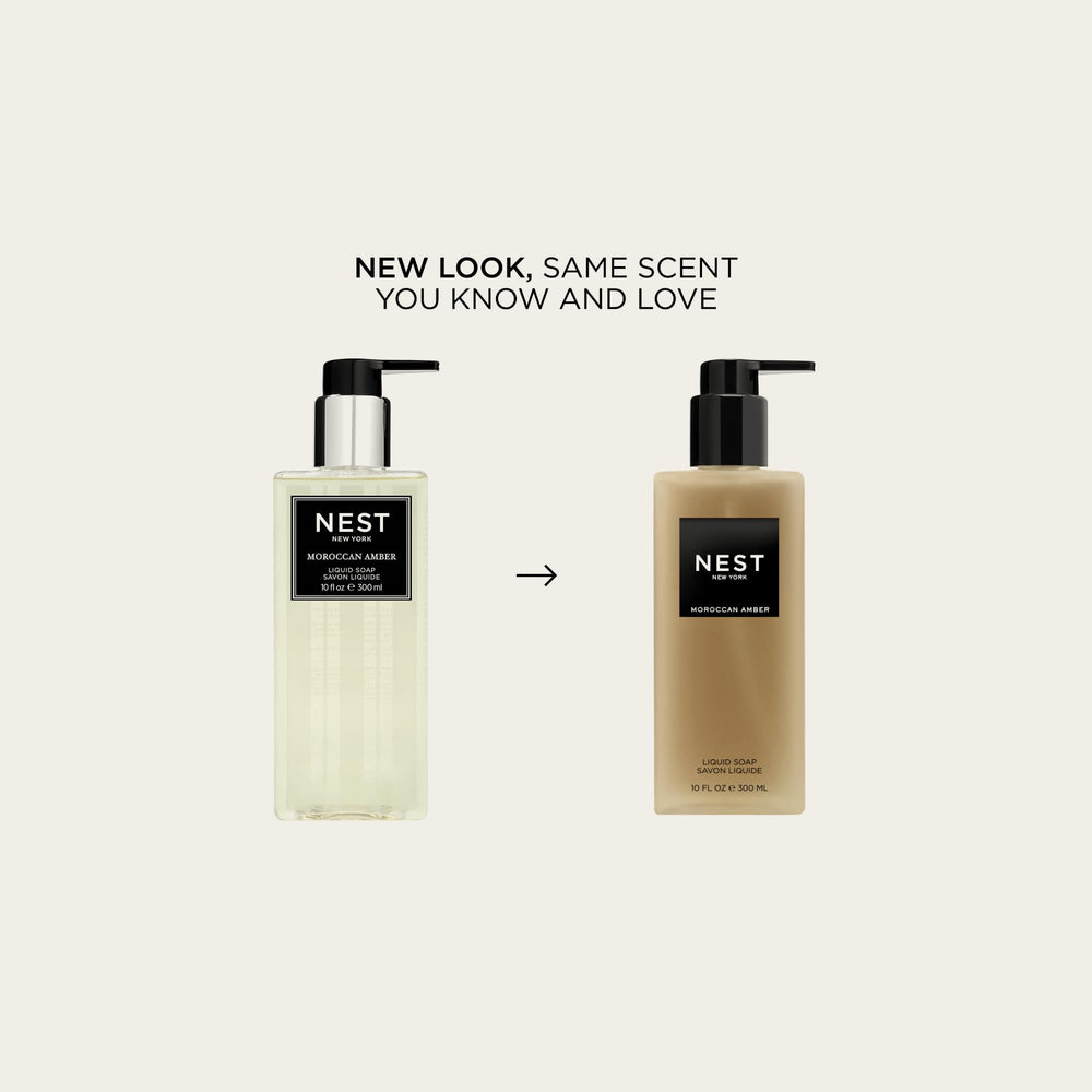 Nest New York Moroccan Amber label highlighting premium scent notes.