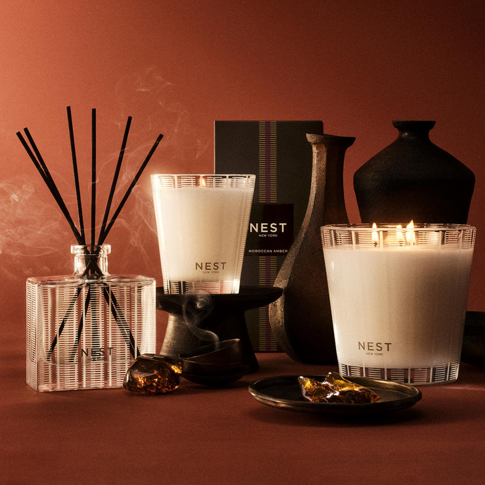 Nest New York Moroccan Amber illustrates natural extracts used for cleansing.