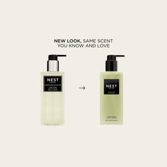 Close-up of Ocean Mist Liquid Soap pump bottle highlighting pump count for daily use.