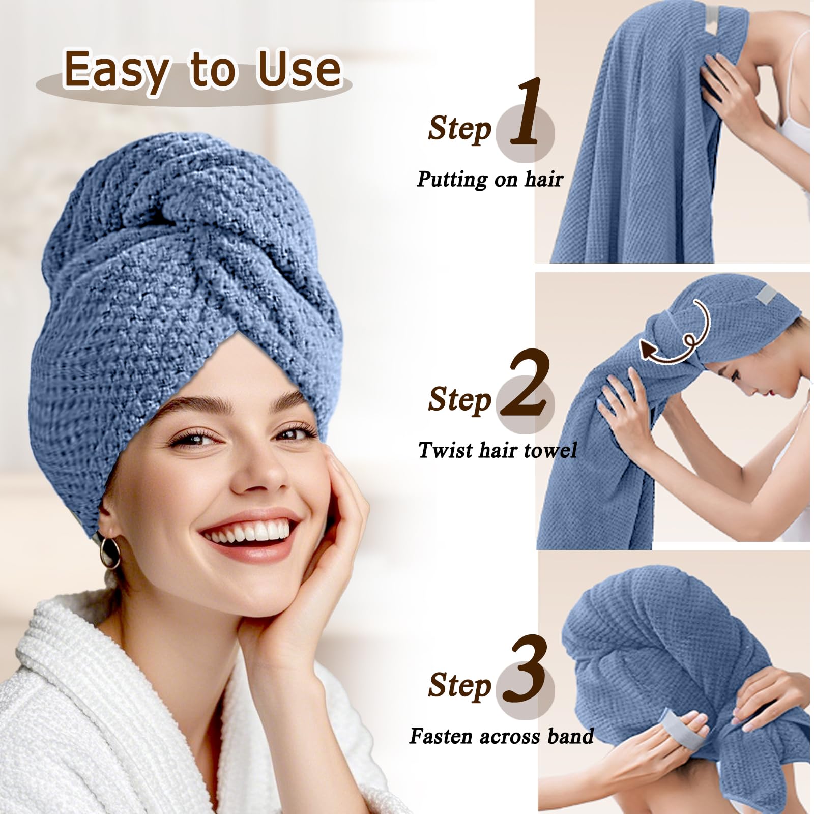 Netcken: toalla lavable y fácil de cuidar para uso diario del cabello.