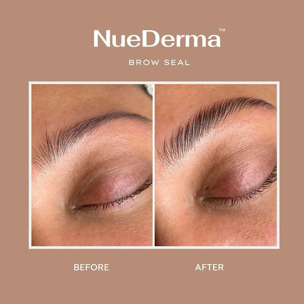 NueDerma Brow Seal fija las cejas por 24 horas y mantiene la forma.