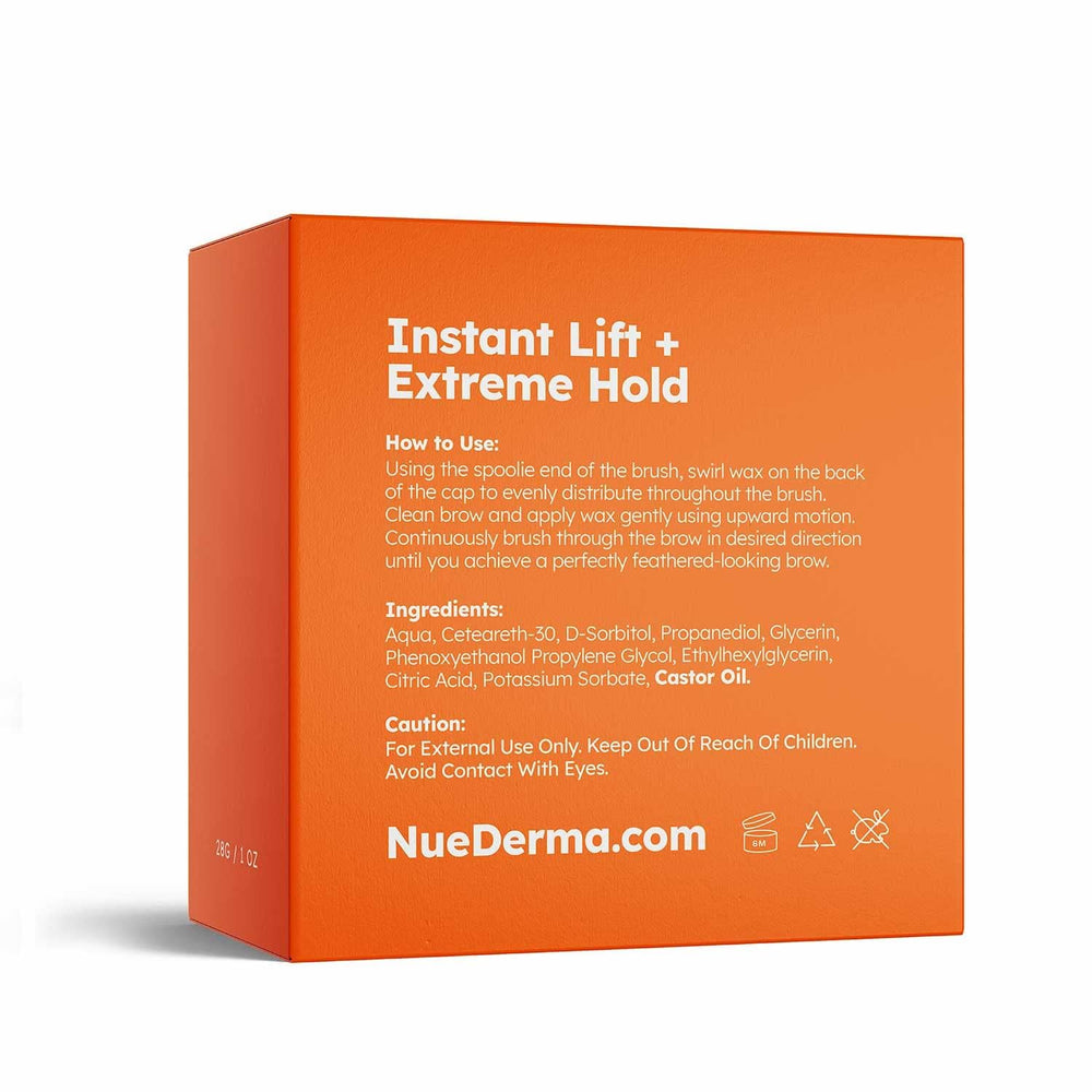 NueDerma Brow Seal envase compacto ideal para viajar.