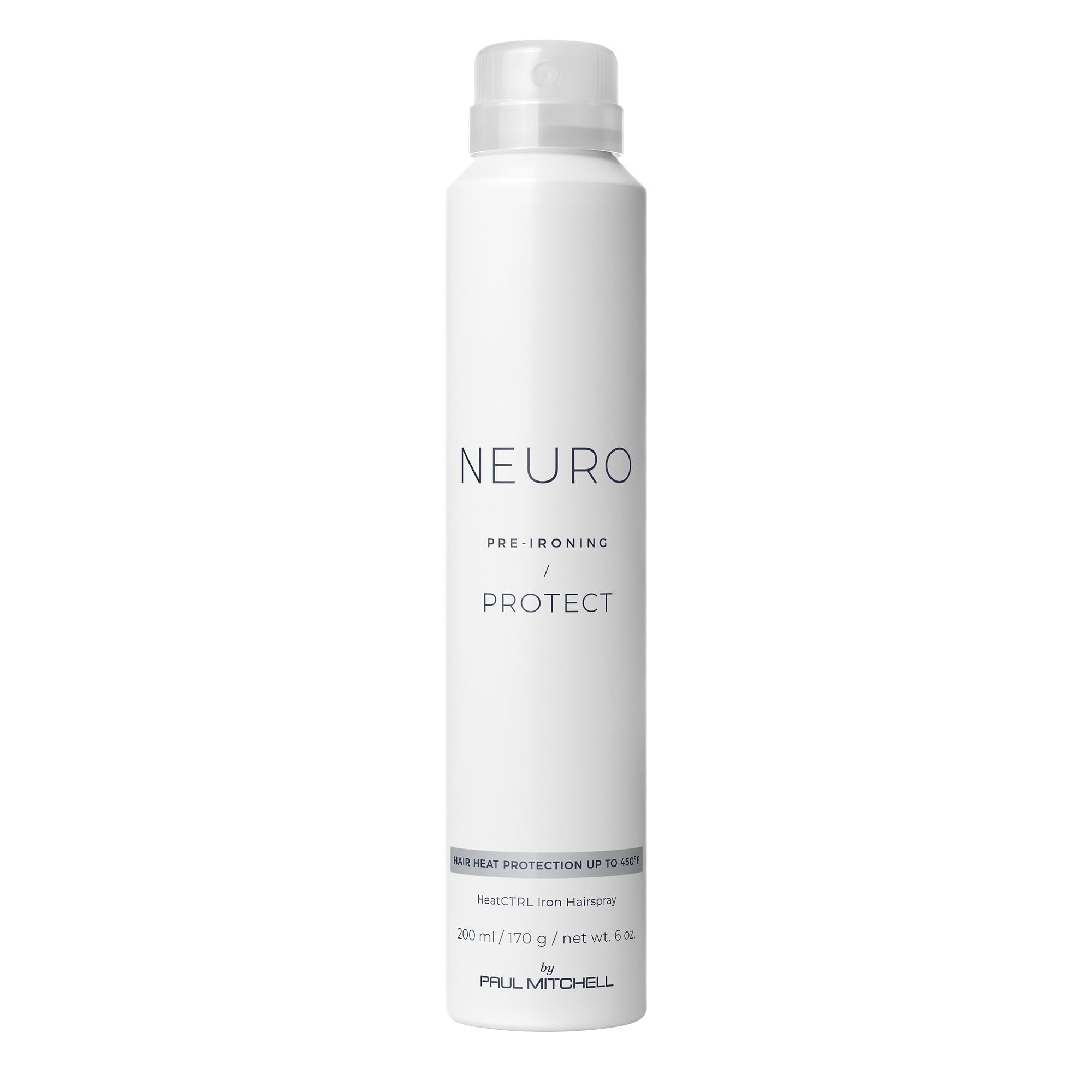 Neuro Protect HeatCTRL Iron Hairspray bottle showing heat protection for styling