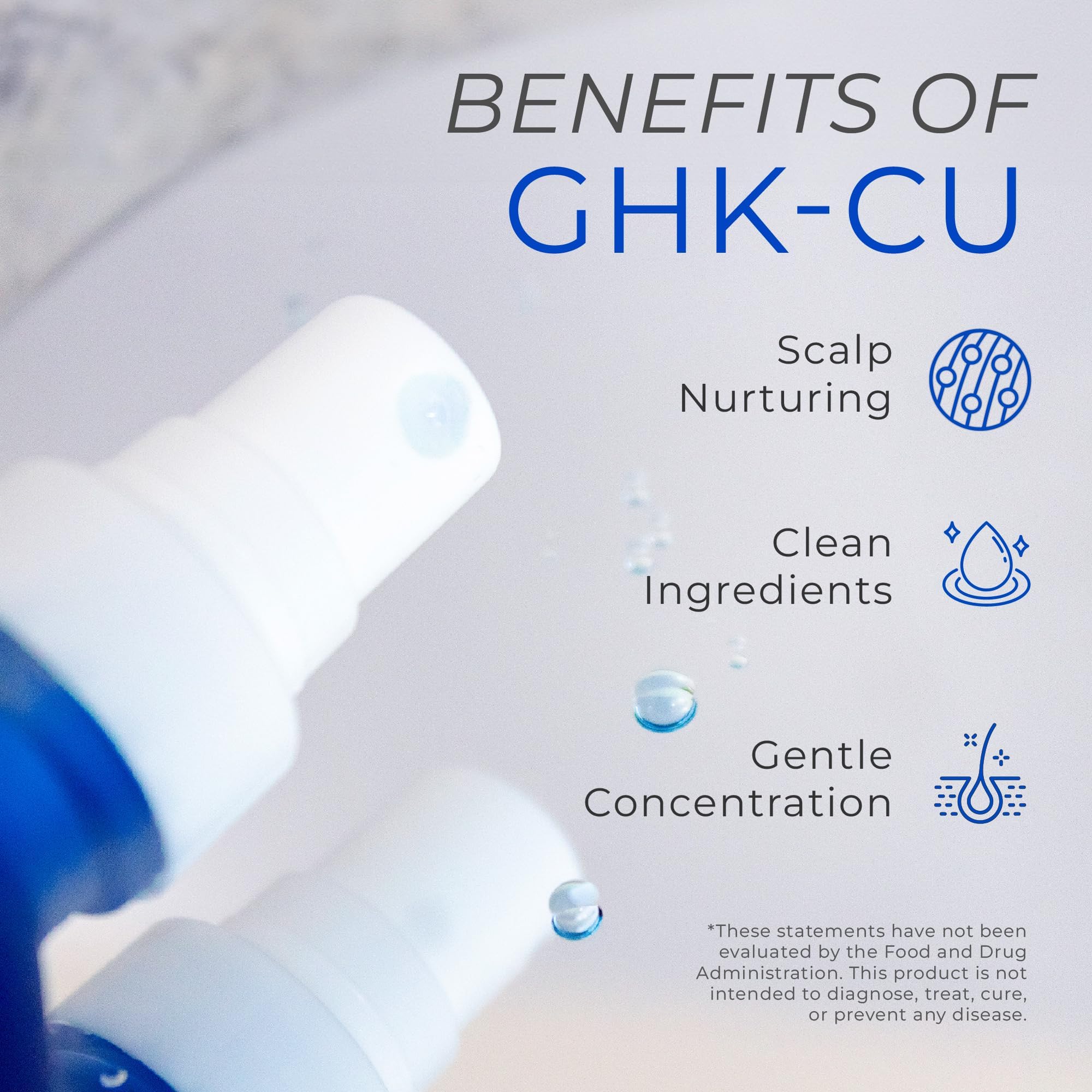 Neurogan GHK-Cu spray-on scalp image demonstrating quick absorption.