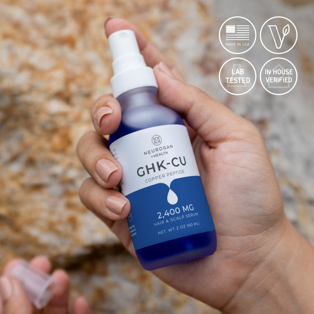 Neurogan GHK-Cu USA-made label emphasizing domestic production standards.