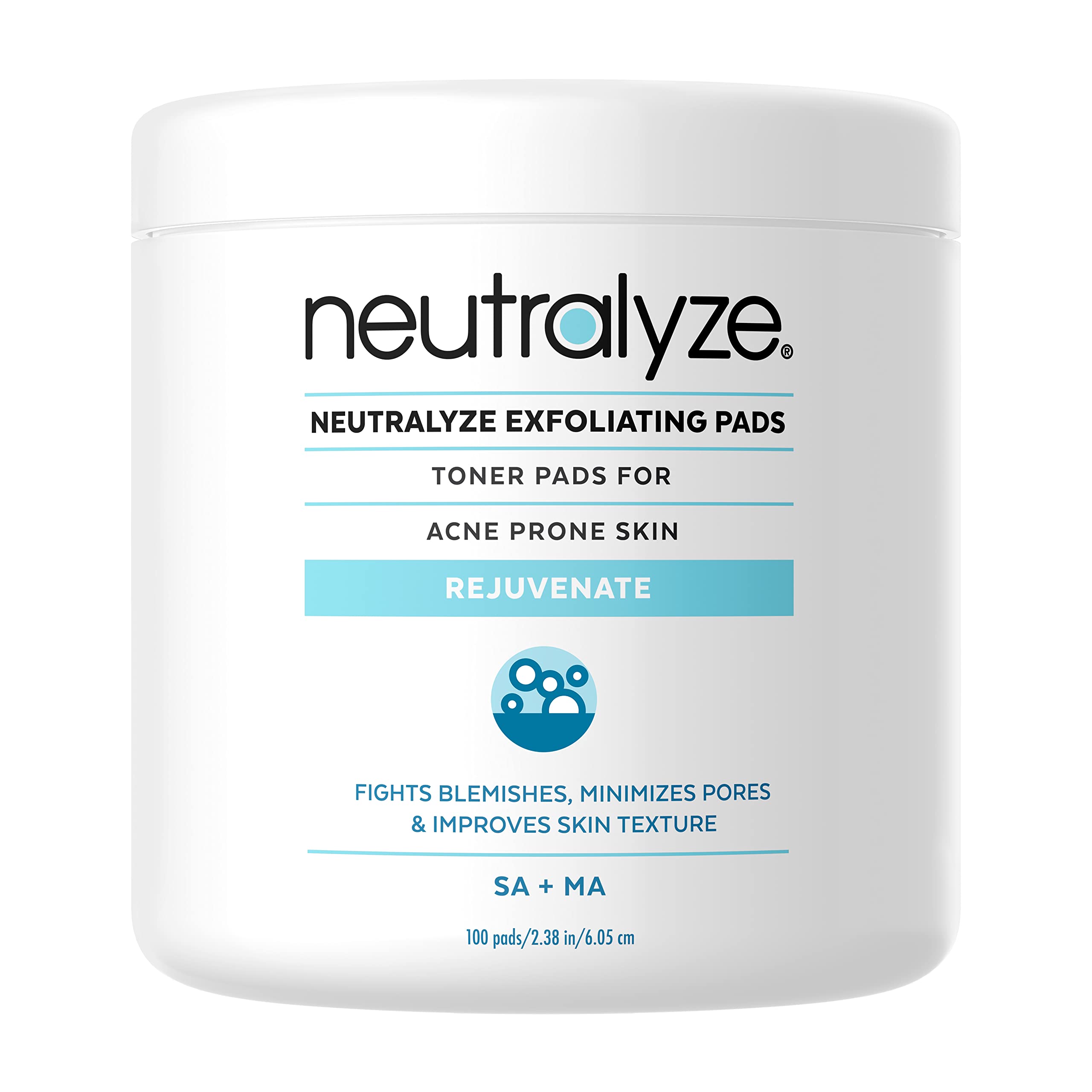 Neutralyze Exfoliating Acne Wipes packaging front for quick routine