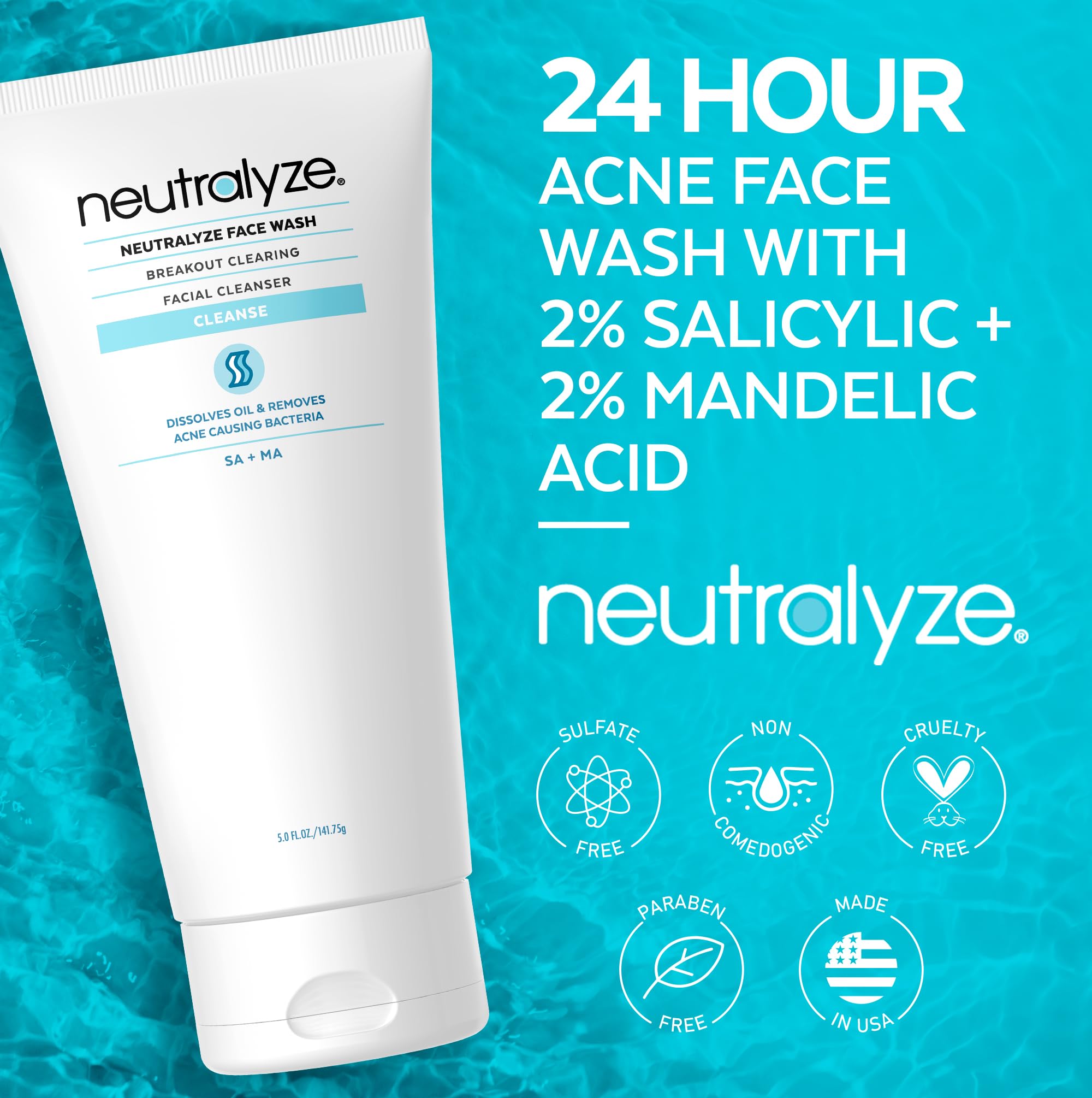 Neutralyze limpiador con ácido mandélico y salicílico para piel propensa al acné