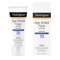 Neutrogena Age Shield SPF 70 spread on hand demonstrates smooth, non-greasy application.