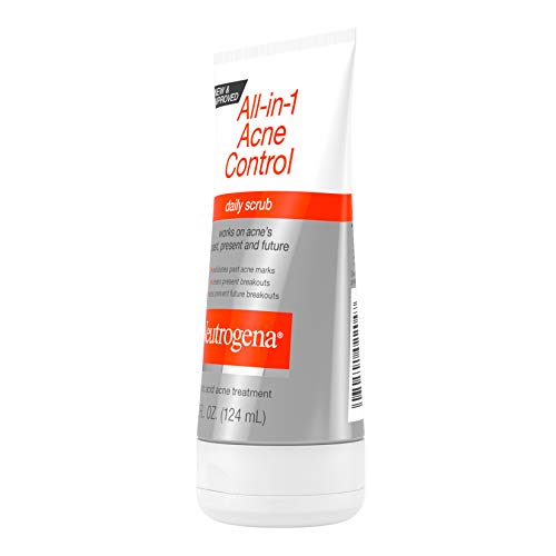 Neutrogena All-In-1 Acne Control 4.2 oz bottle shown on a counter.