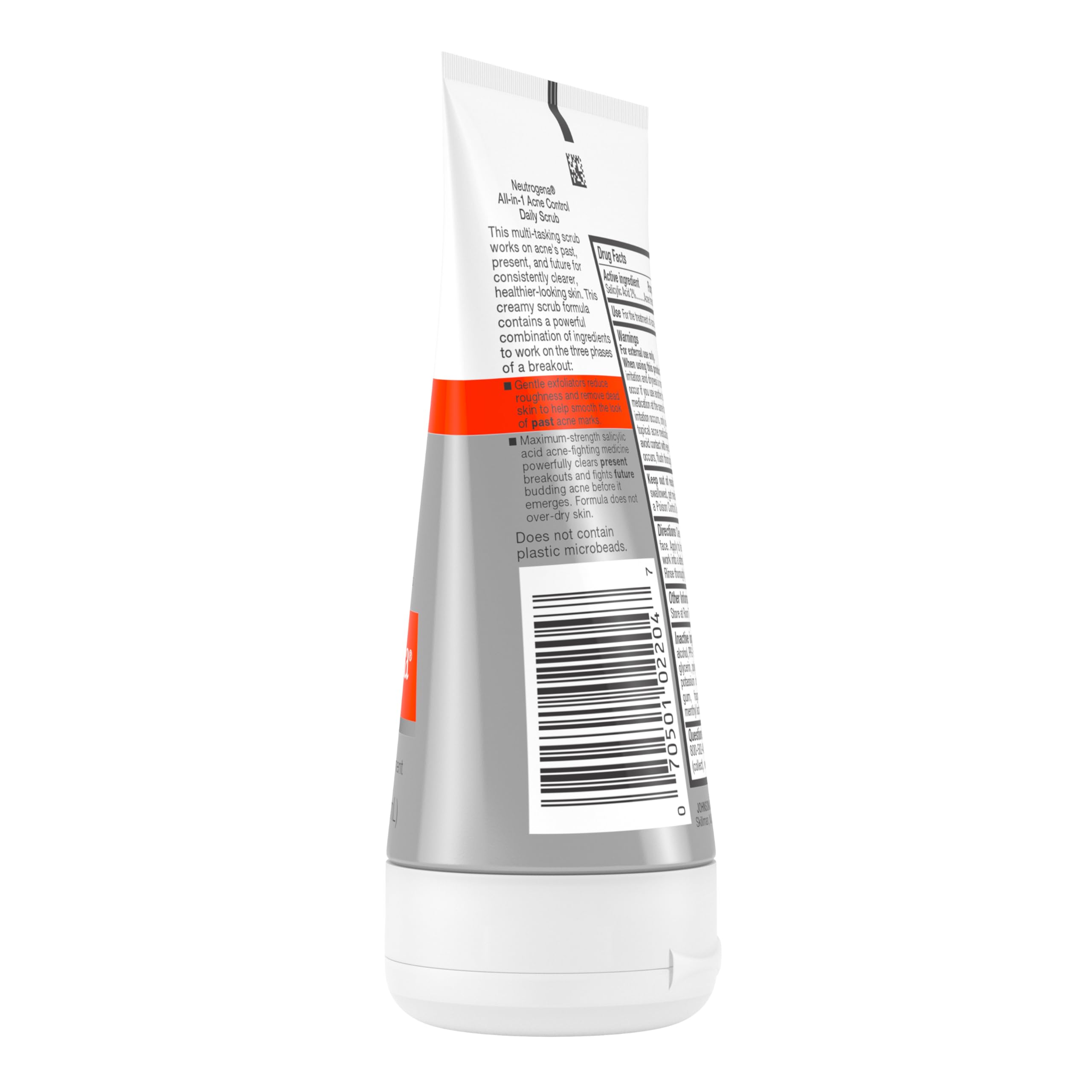 Side view highlighting 2% salicylic acid formula on Neutrogena scrub