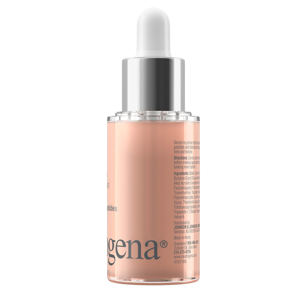 Neutrogena Healthy Skin Radiant Booster Primer & Serum, aplicación facial para piel lista para maquillaje.