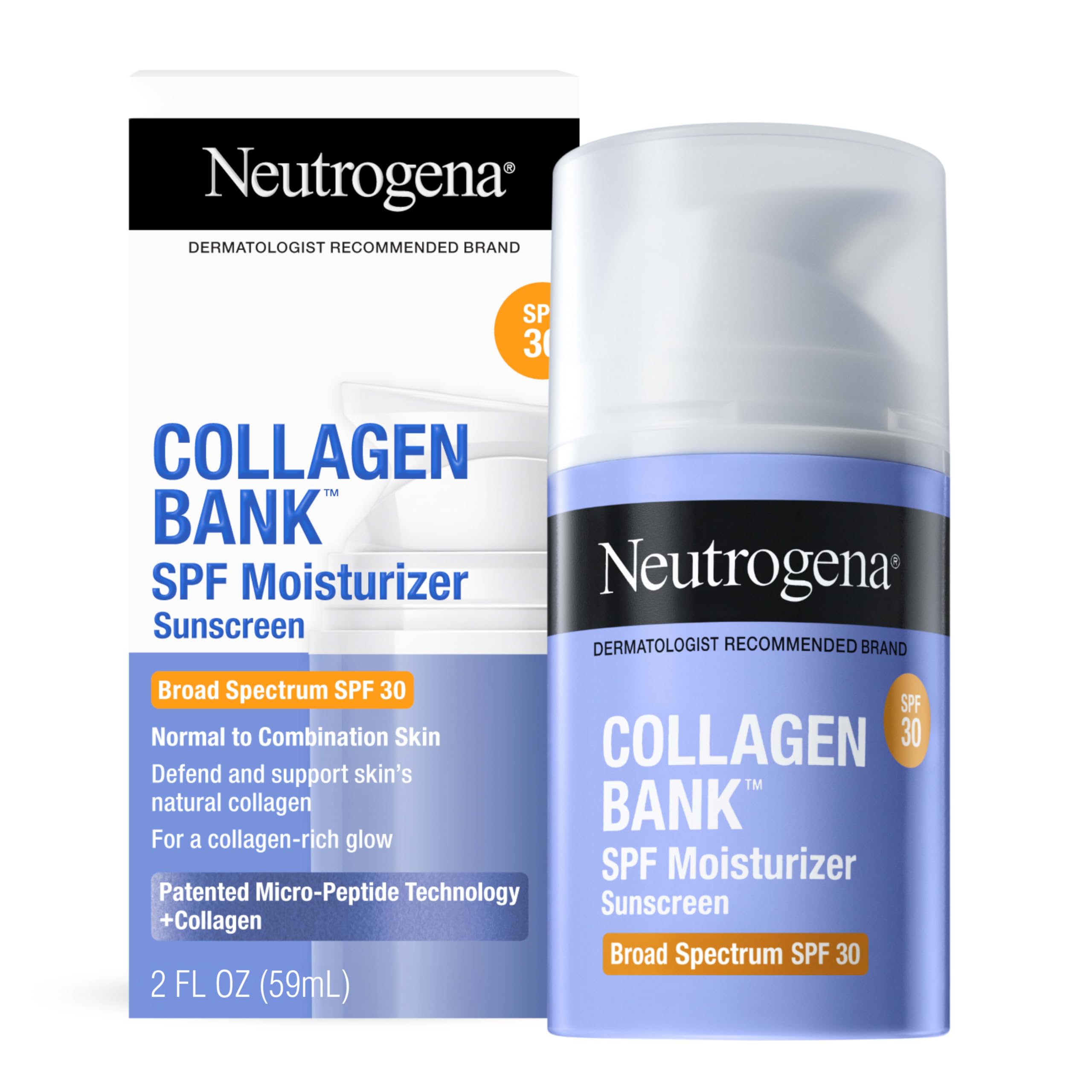 Neutrogena Collagen Bank crema SPF30, protección diaria de la piel.