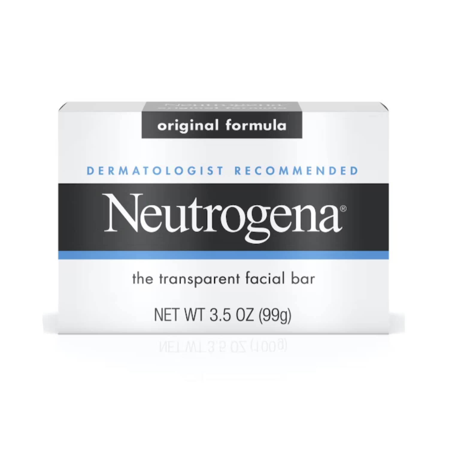 Neutrogena Barra Facial Original fórmula 3,5 oz: limpieza clara sin residuos.