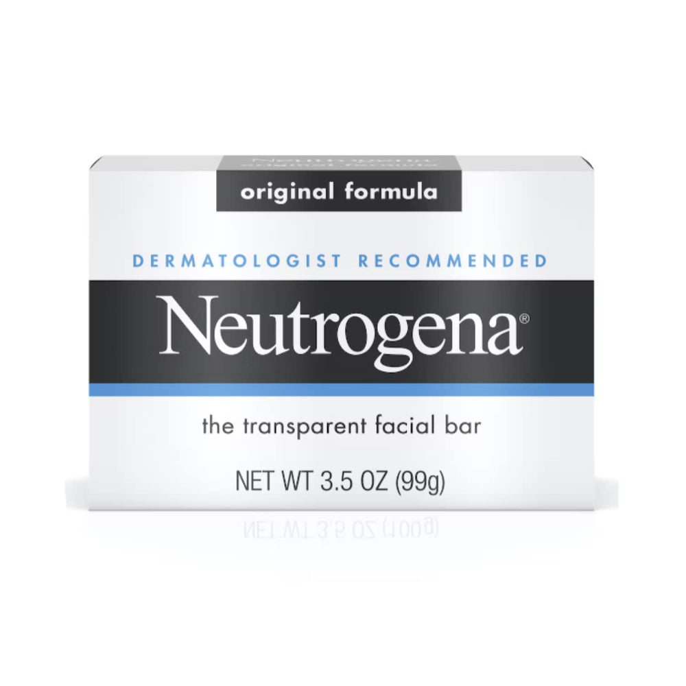 Neutrogena Barra Facial Original fórmula 3,5 oz: limpieza clara sin residuos.