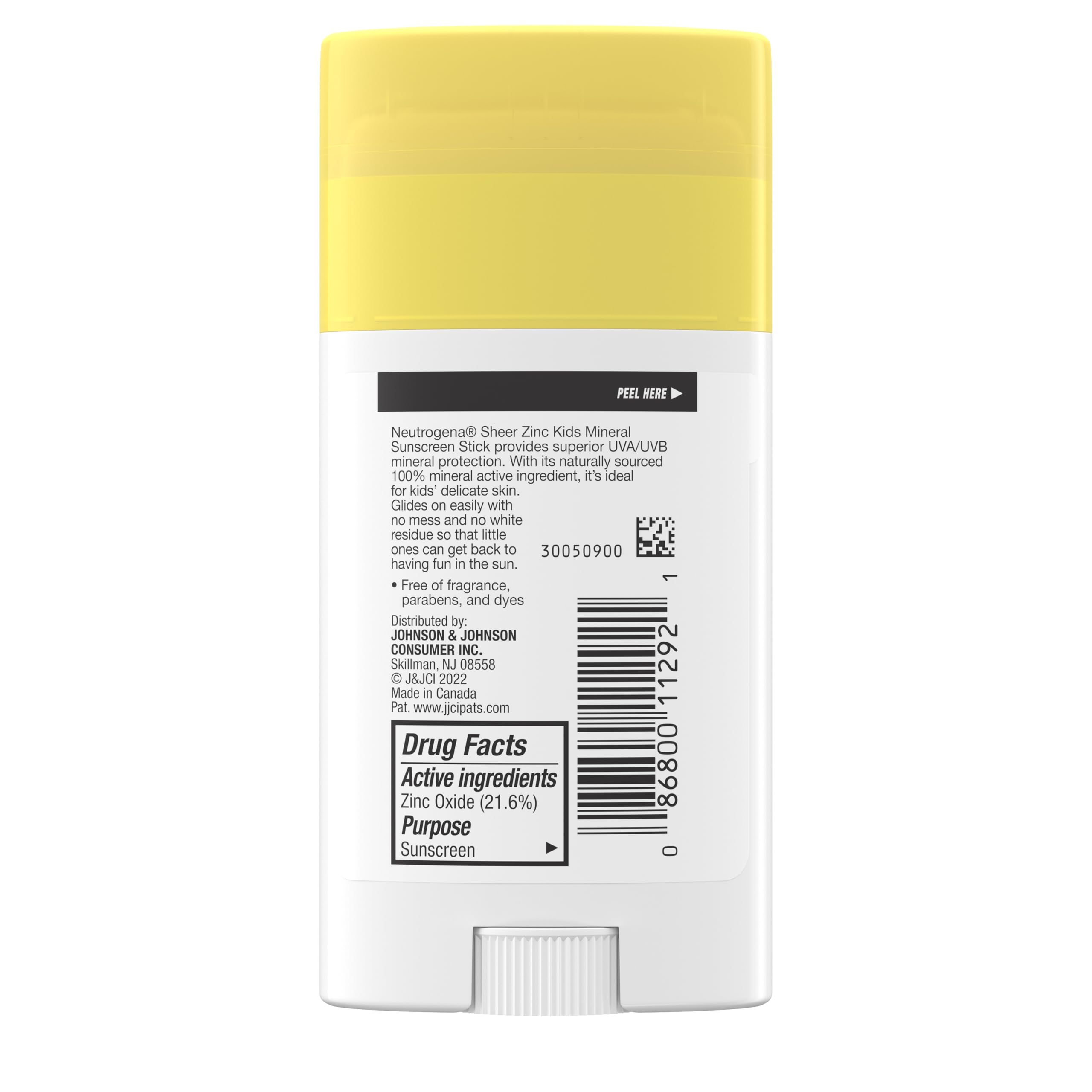 Neutrogena Barra de Zinc para niños, espalda, cobertura rápida en exteriores.