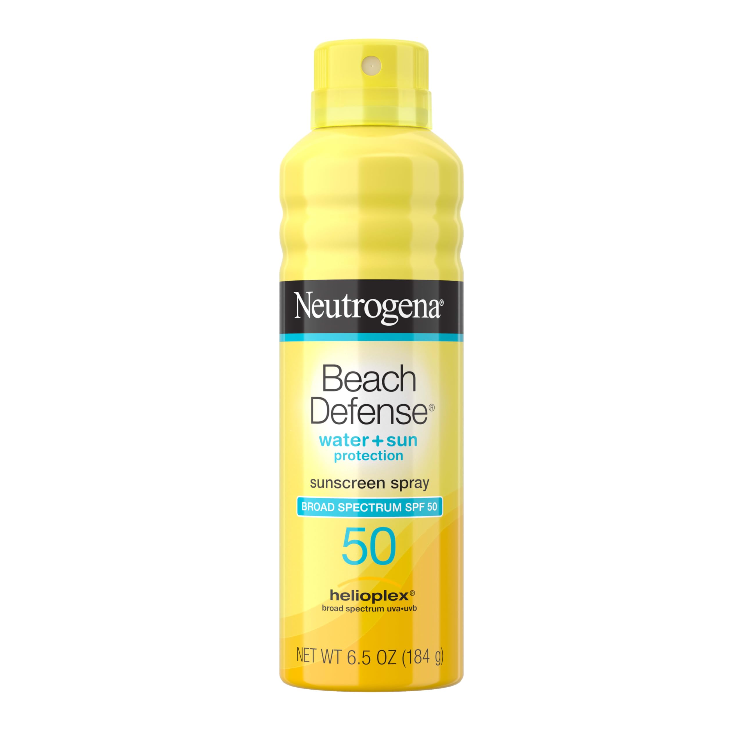 Neutrogena Beach Defense SPF50: spray de aplicación rápida para cara y cuerpo.