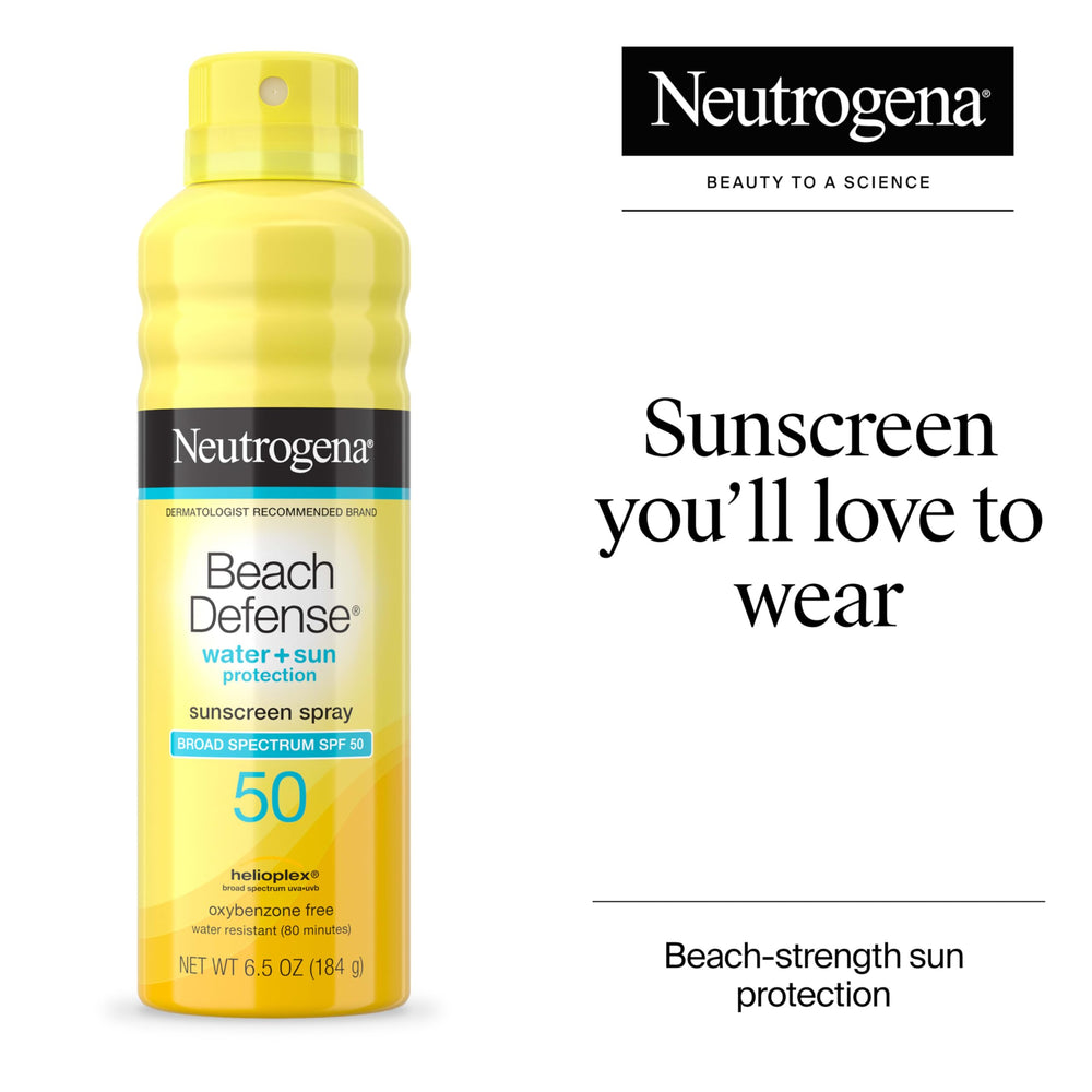 Neutrogena Beach Defense SPF50: spray para cara y cuerpo, uso cómodo y limpio.