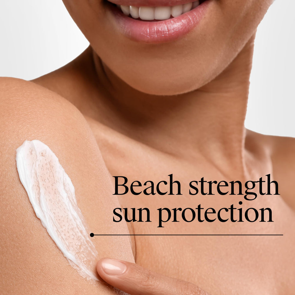 Neutrogena Beach Defense Sunscreen Stick SPF 50 applied to the body for easy full-body protection
