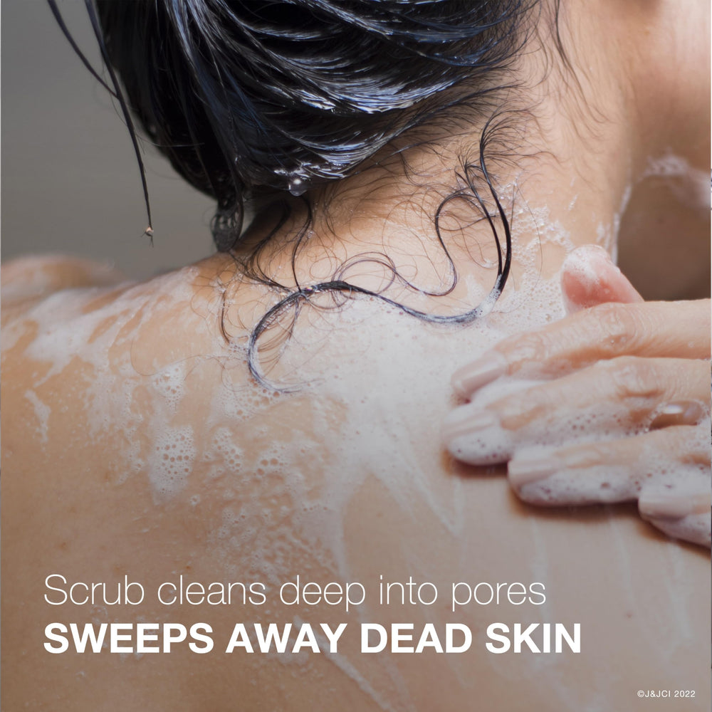 Neutrogena exfoliating beads remove dead skin during wash.