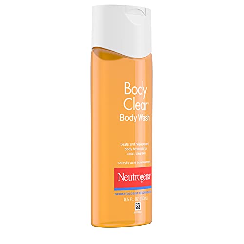 Neutrogena Body Clear 2% salicylic acid tag highlights acne-fighting chemistry.