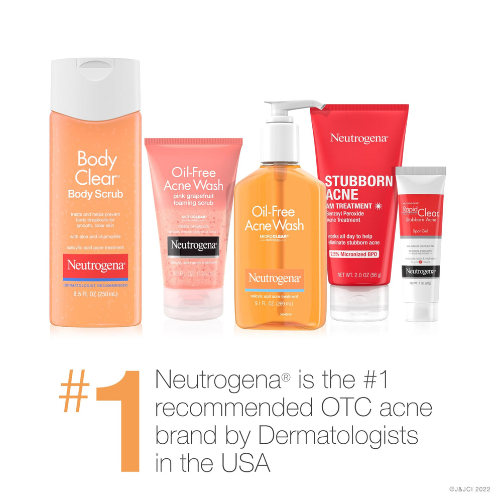 Neutrogena shoulder-area focus supports daily acne routine.