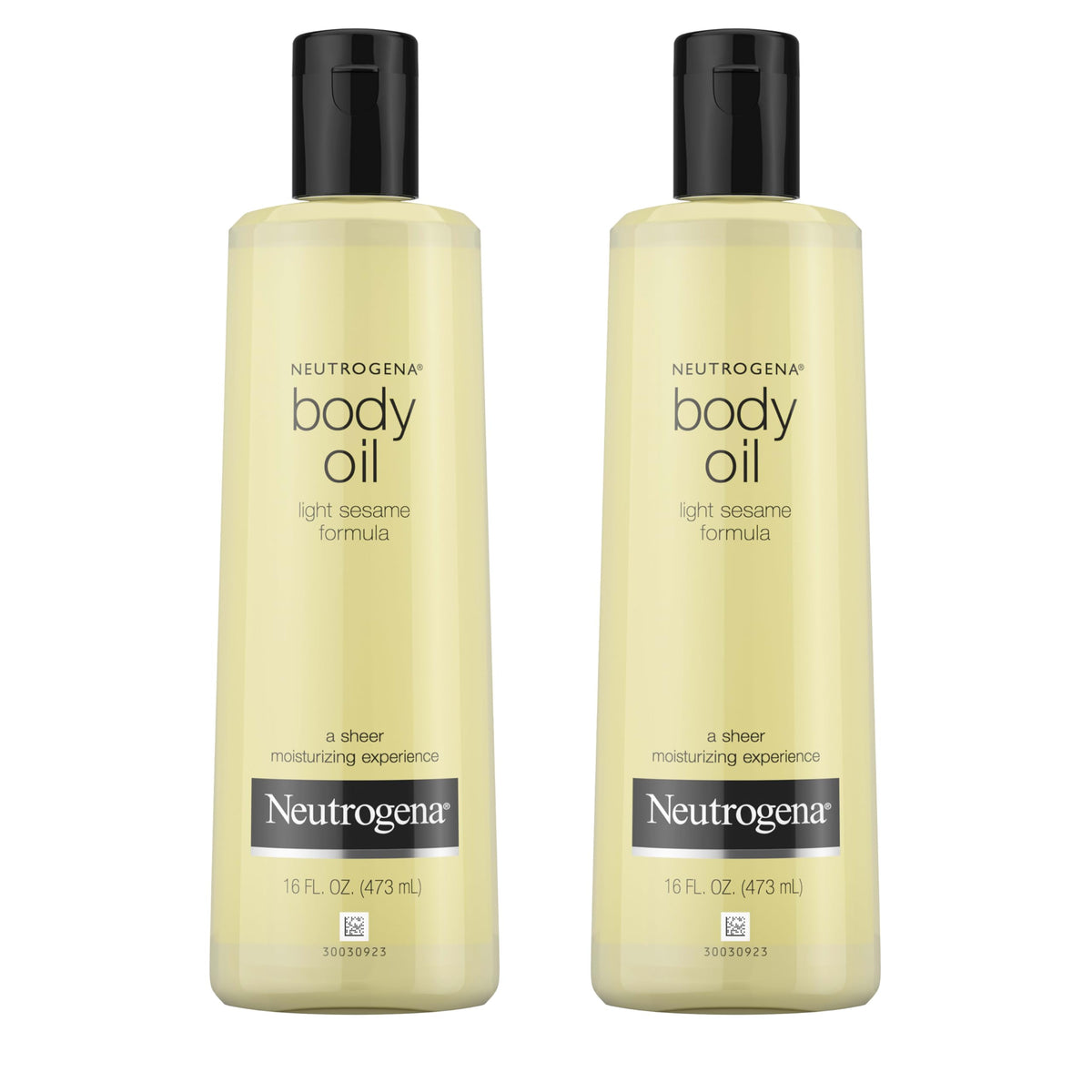 Neutrogena Body Oil Light Sesame Formula bottle for easy skin hydration.