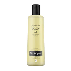 Neutrogena Body Oil Light Sesame Formula bottle for lightweight, non-greasy hydration.