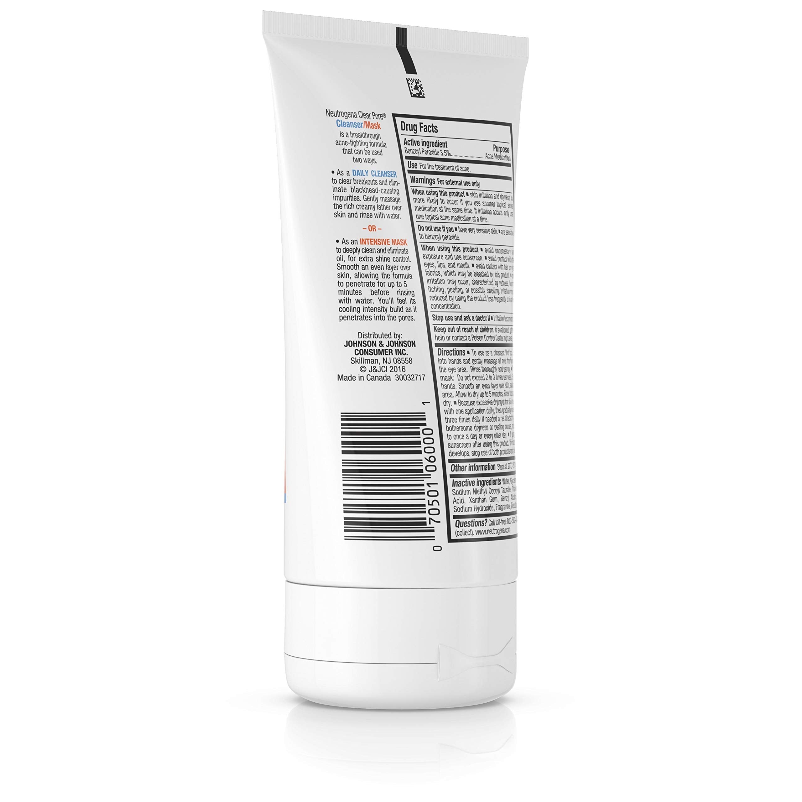 Neutrogena Clear Pore: sensación de enfriamiento durante el uso.