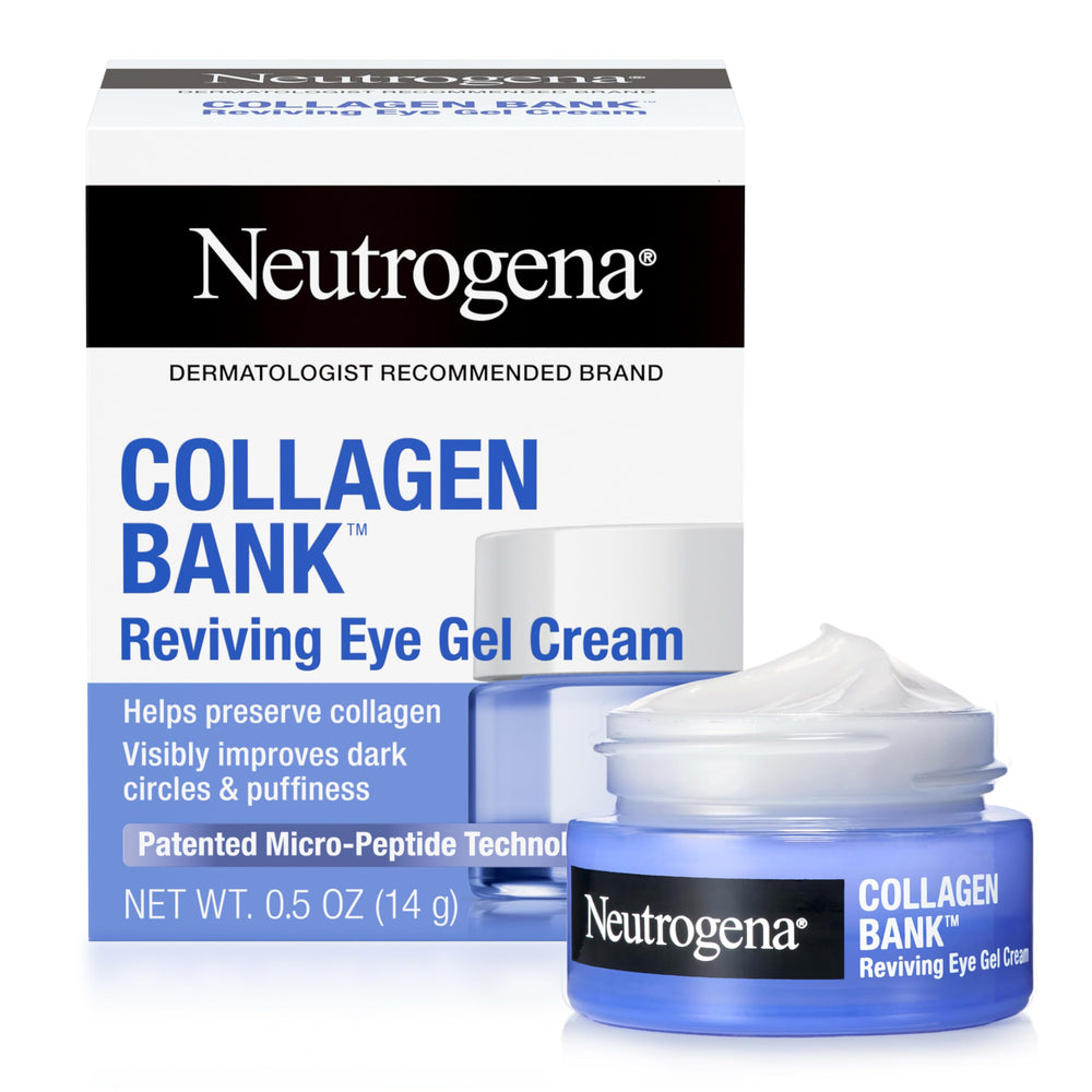 Neutrogena Collagen Bank Reviving Eye Cream, bote: crema suave que fortalece colágeno y reduce fatiga