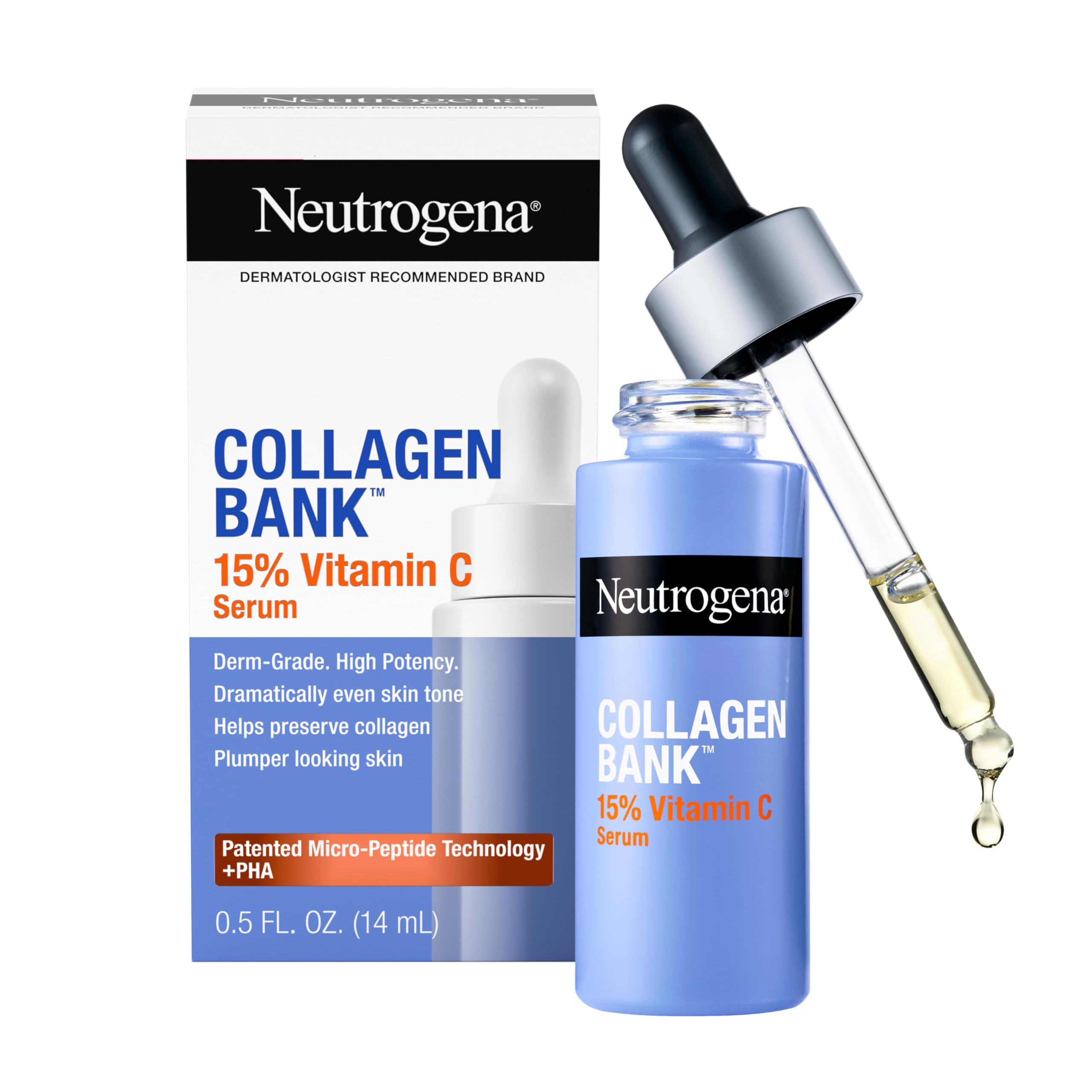 Serum Neutrogena Collagen Bank en frasco para piel radiante