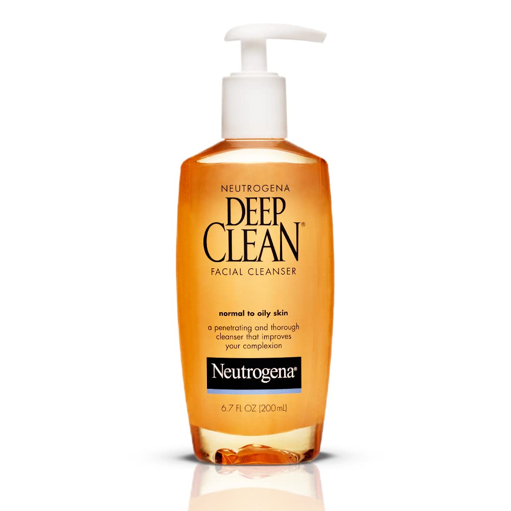 Neutrogena Deep Clean: botella del limpiador facial para limpieza diaria de poros.