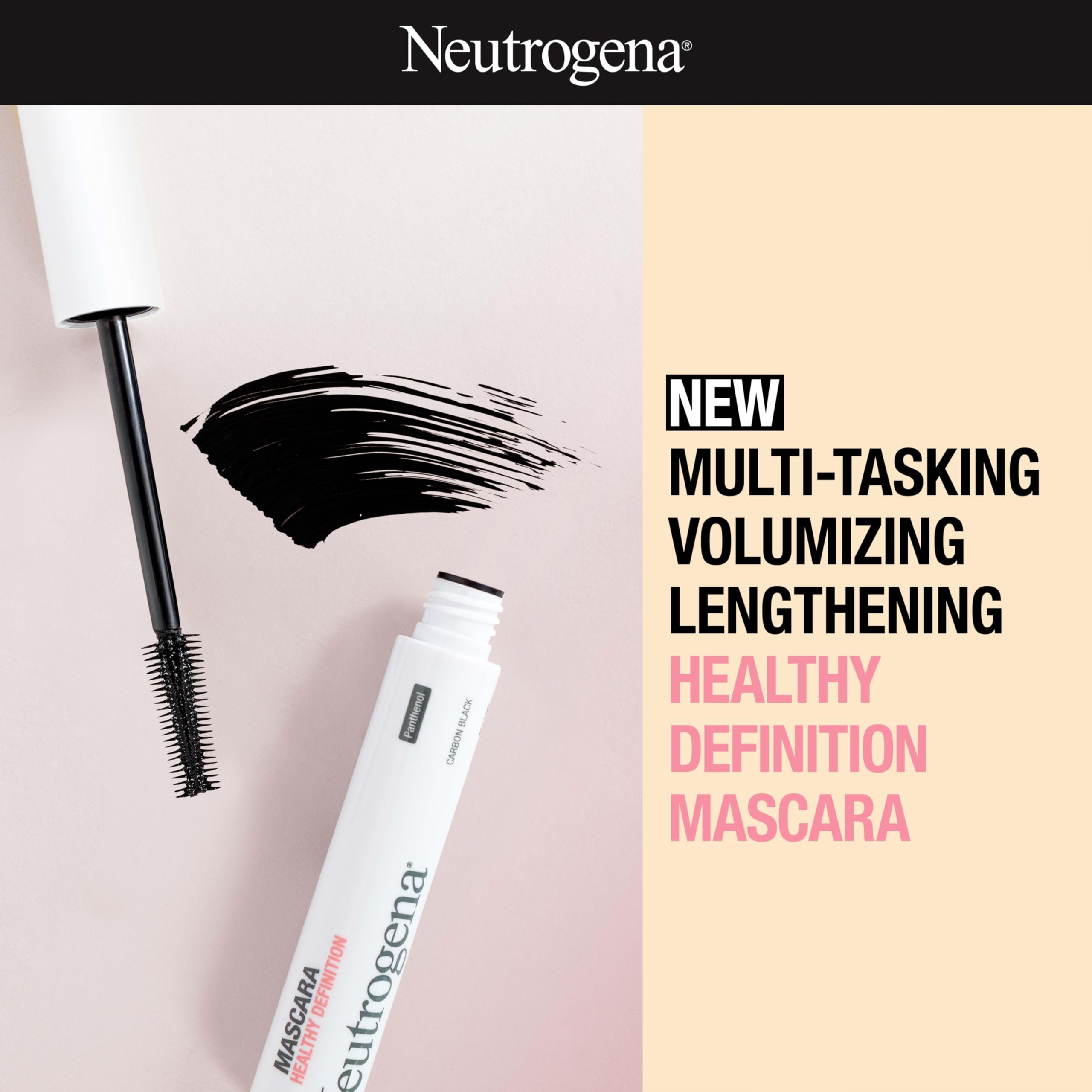 Neutrogena Mascara Definición Saludable, brocha doble para rizo y volumen.