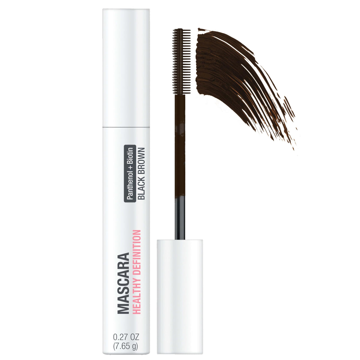 Neutrogena Mascara Definición Saludable, tono Negro Café, tubo 0.27 oz define pestañas.