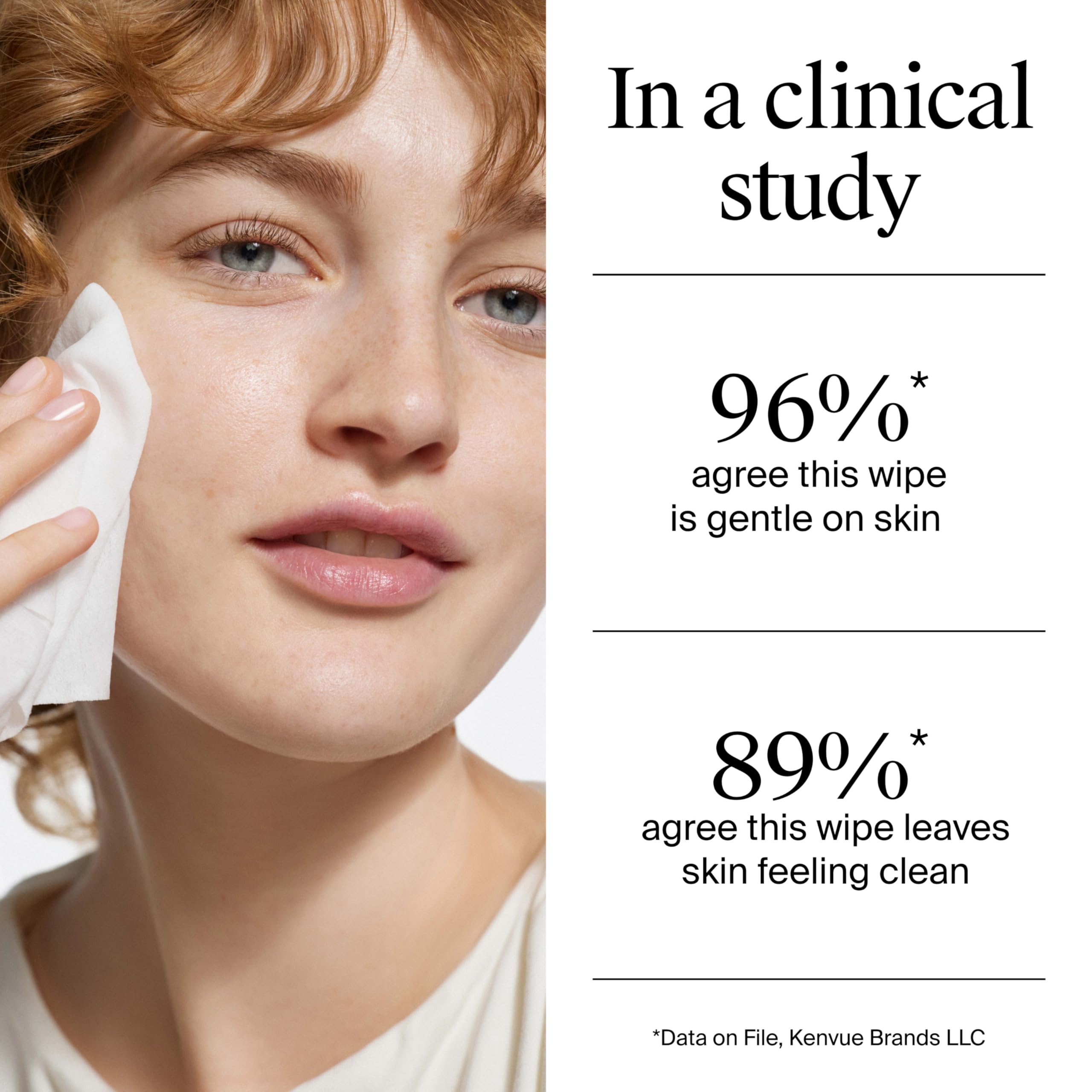 Neutrogena dermatologist-tested wipes close-up, suitable for sensitive skin.