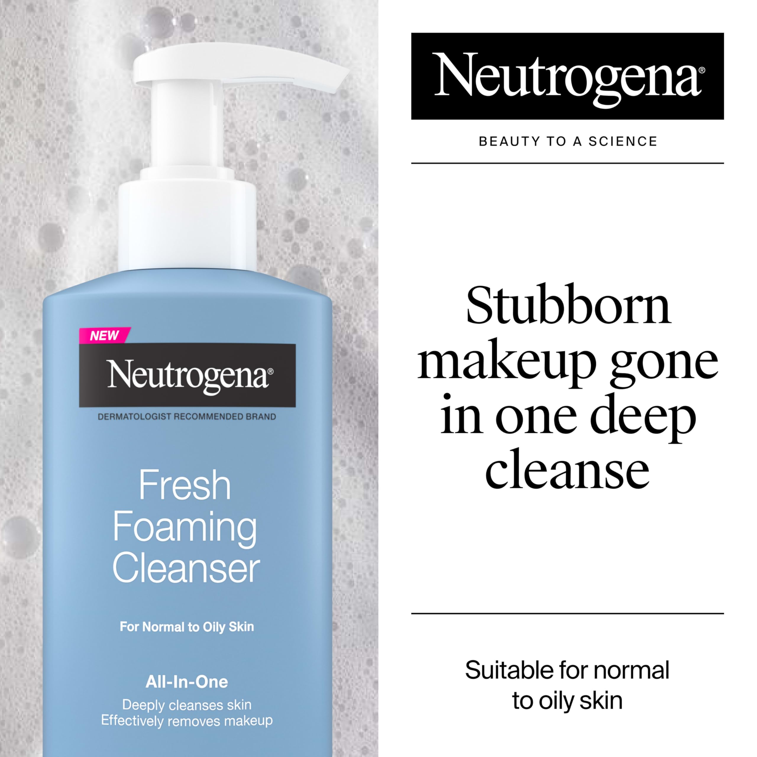 Neutrogena desmaquillante espuma quita maquillaje resistente al agua.