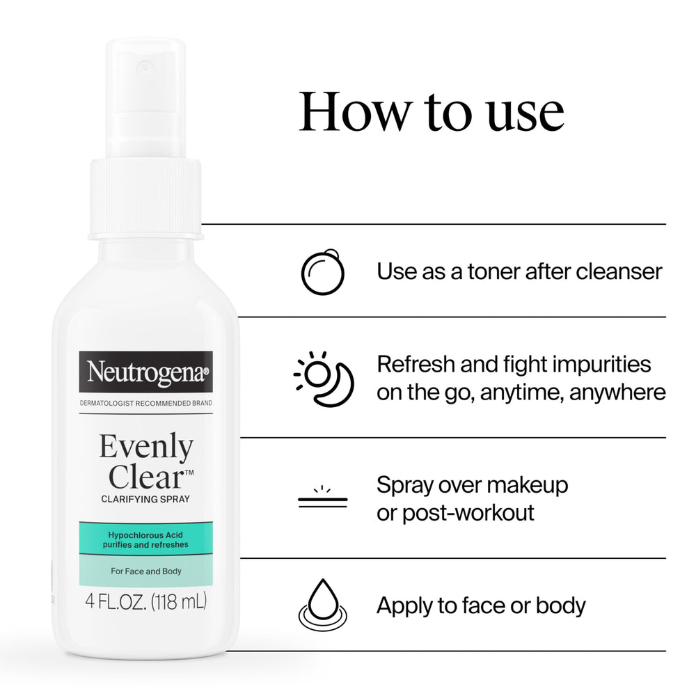 Neutrogena Evenly Clear: uso rápido tras el entrenamiento para rostro.