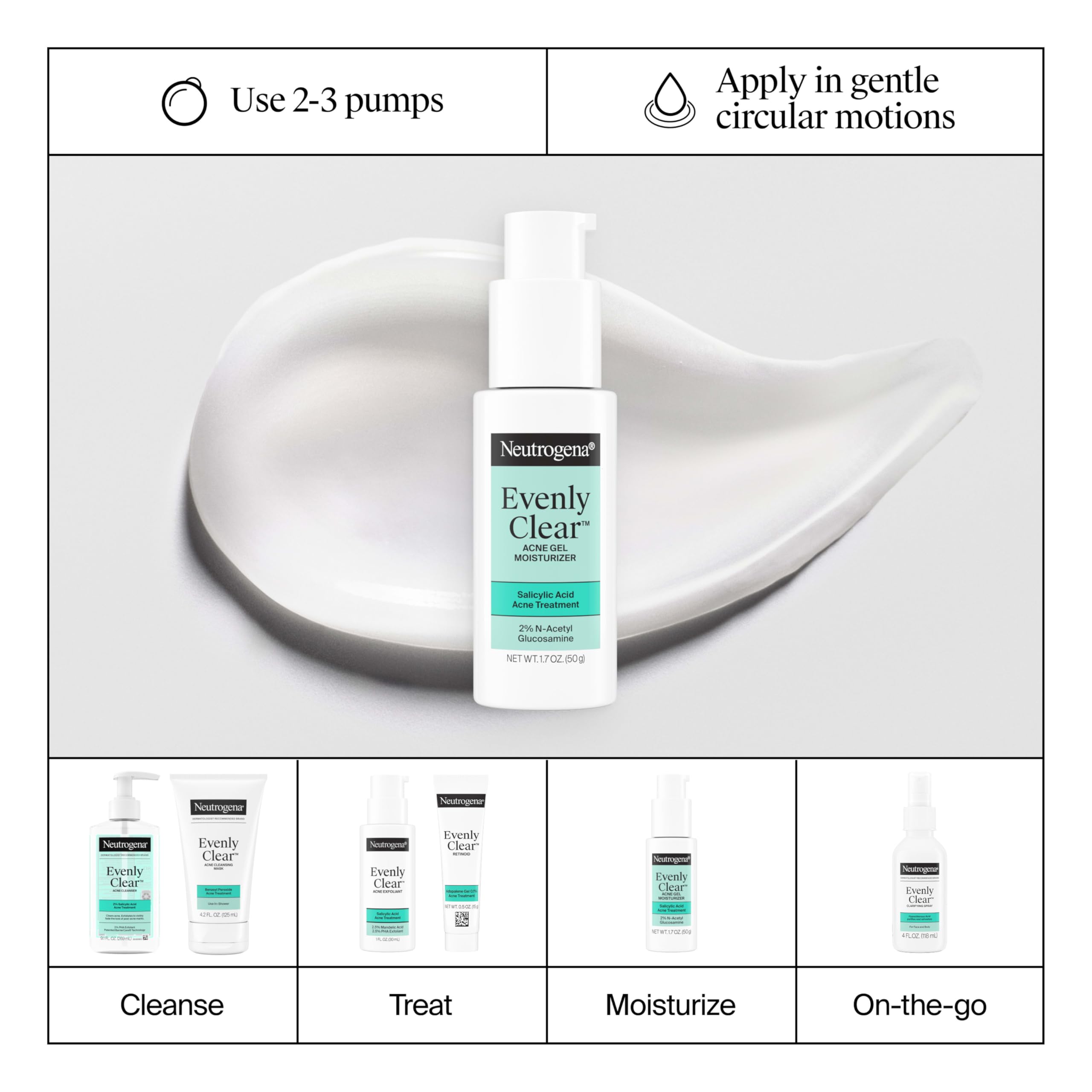 Neutrogena Evenly Clear ayuda a revelar una piel más clara y suave.