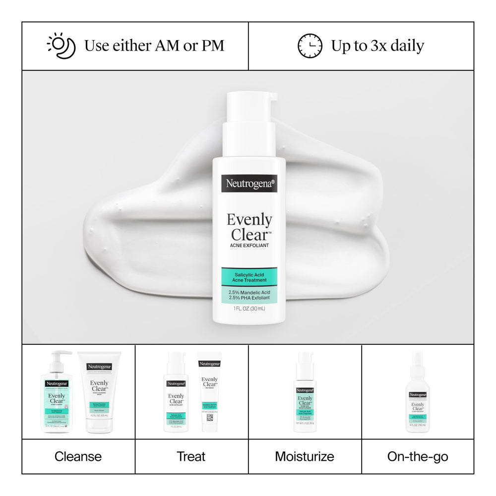 Neutrogena Evenly Clear Exfoliante, piel más suave con uso diario.